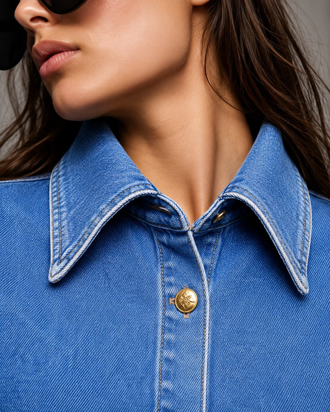 Light Blue Denim Shirt Dress for Women | CallyVogue